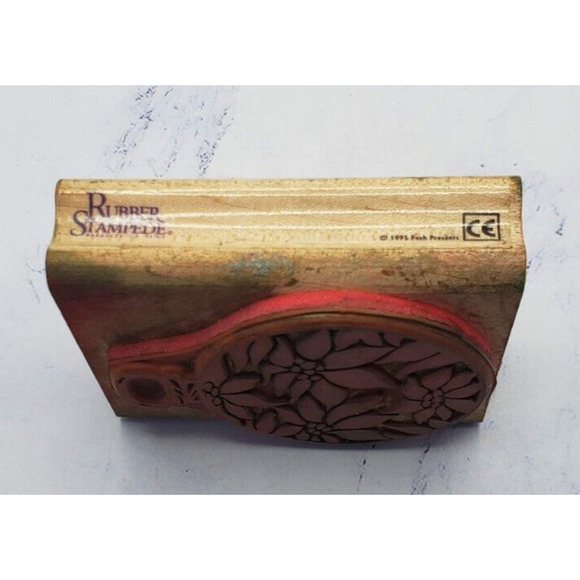 Rubber Stampede Posh Impressions Poinsettia Ornament Wood Mounted Rubber Stamp - Picture 7 of 9